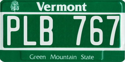 VT license plate PLB767