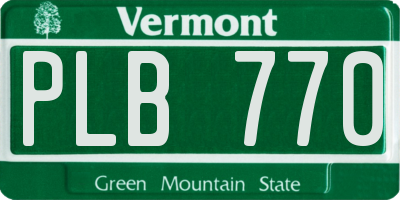 VT license plate PLB770