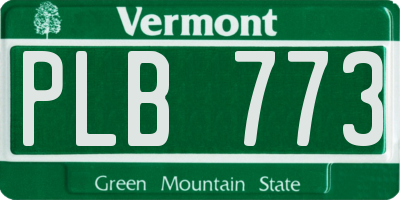 VT license plate PLB773