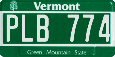 VT license plate PLB774