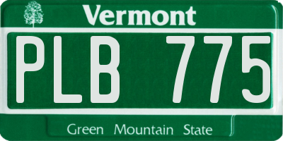 VT license plate PLB775