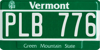 VT license plate PLB776