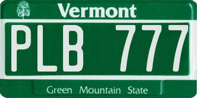 VT license plate PLB777