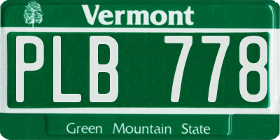 VT license plate PLB778