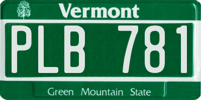 VT license plate PLB781