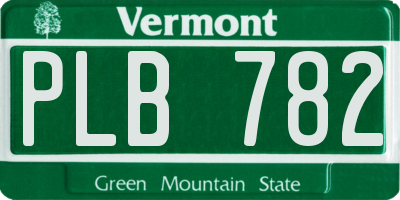 VT license plate PLB782