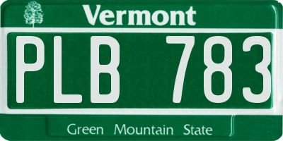 VT license plate PLB783