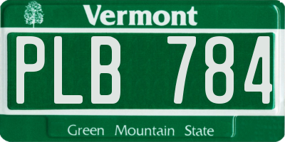 VT license plate PLB784