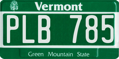 VT license plate PLB785