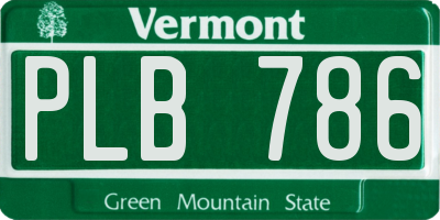 VT license plate PLB786