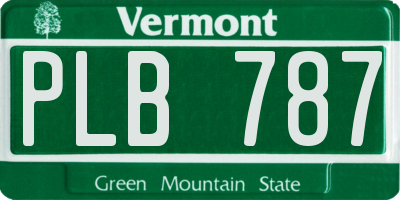 VT license plate PLB787