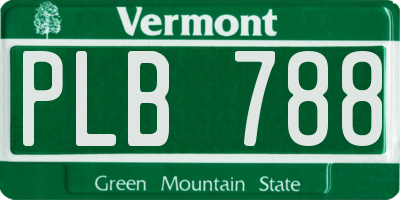 VT license plate PLB788