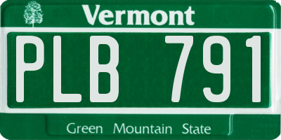 VT license plate PLB791