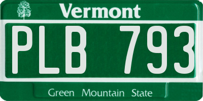 VT license plate PLB793