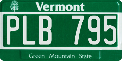 VT license plate PLB795