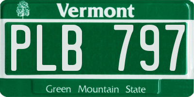 VT license plate PLB797