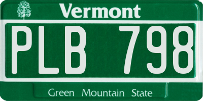VT license plate PLB798