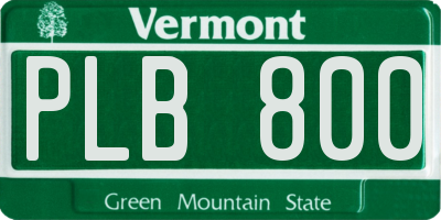 VT license plate PLB800