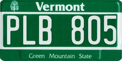 VT license plate PLB805