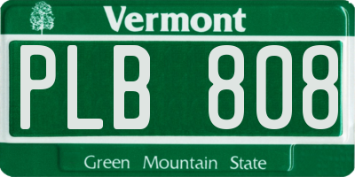 VT license plate PLB808