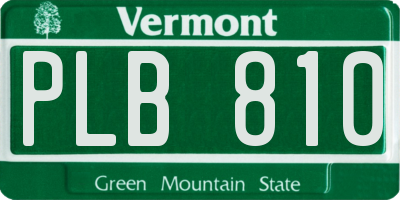 VT license plate PLB810