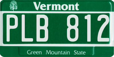 VT license plate PLB812