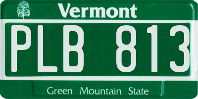 VT license plate PLB813