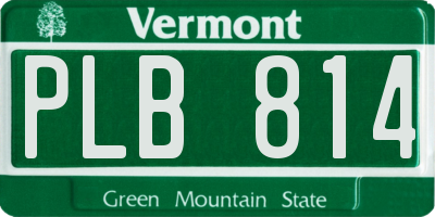VT license plate PLB814