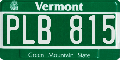 VT license plate PLB815