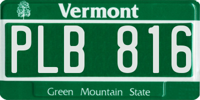 VT license plate PLB816