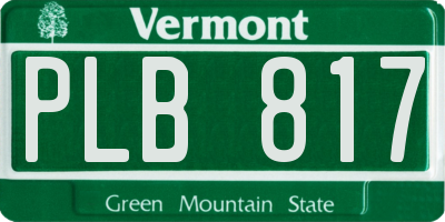 VT license plate PLB817