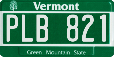 VT license plate PLB821