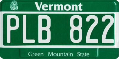 VT license plate PLB822