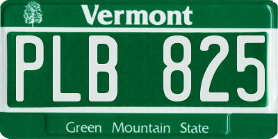 VT license plate PLB825