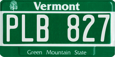 VT license plate PLB827