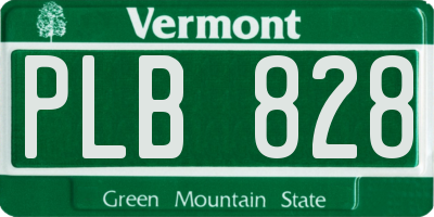 VT license plate PLB828