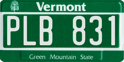 VT license plate PLB831