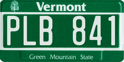 VT license plate PLB841