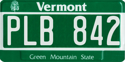 VT license plate PLB842