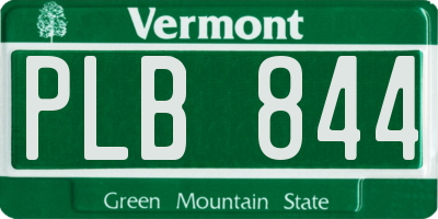 VT license plate PLB844