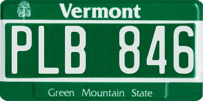 VT license plate PLB846