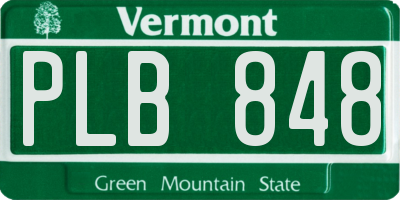 VT license plate PLB848