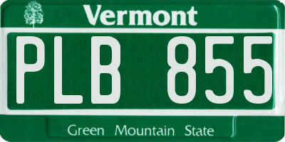 VT license plate PLB855