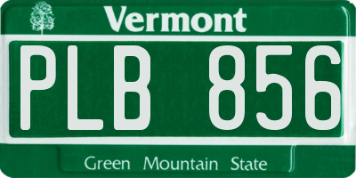 VT license plate PLB856