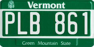 VT license plate PLB861