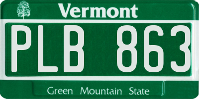 VT license plate PLB863