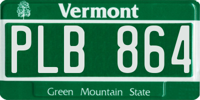 VT license plate PLB864