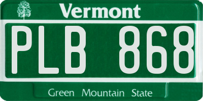 VT license plate PLB868