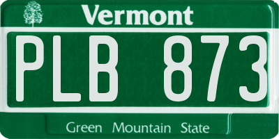 VT license plate PLB873