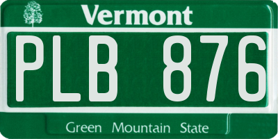 VT license plate PLB876